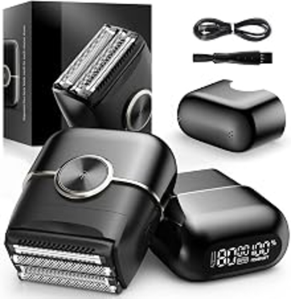 NKTMXY Electric Foil Shavers for Men: 4 Floating Blades & Dual Speed | Mini Electric Razors for Men With Wet or Dry - Cordless Razor with LED Display- Face Shaver with USB-C Charge & Travel Lock