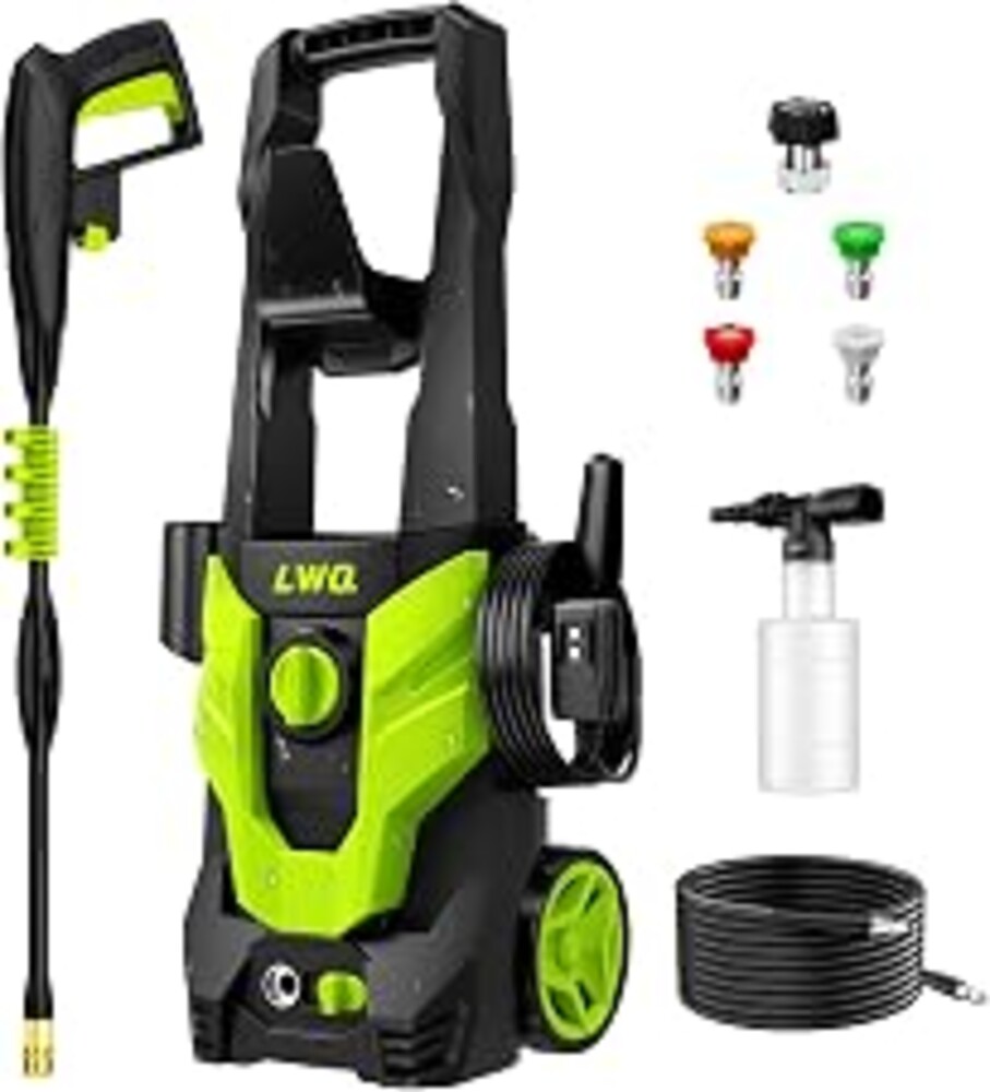 Pressure Washer, Portable Power Washer, 4 Quick Connect Nozzles, High Pressure Cleaning Machine for Car Fence Driveway Patio Washing and More(Light Green)