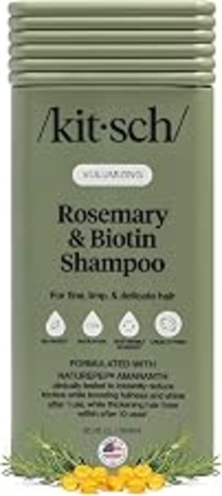 Kitsch Rosemary & Biotin Shampoo for Hair Growth – Made in USA, 12.3 oz | Volumizing Shampoo for Women & Men – Boosts Fullness and Shine After 1 Use – Clean Bio-Based Hair Care – Color-Safe