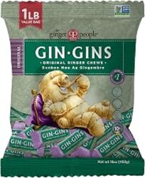 GIN GINS Original Ginger Chews Made w/Fresh Ginger 1lb 1Pk