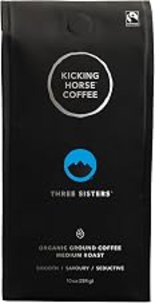 Kicking Horse Coffe, Three Sisters, e, Medium Roast, Ground, 10 oz - Certified Organic, Fairtrade, Kosher Coffee