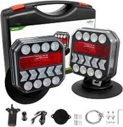 Agrieyes T312 Wireless Trailer Lights w/USB-C, Magnetic Tow Light Kit | Rechargeable, Reverse Light, Built-in Reflector, for Truck, RV, Boat, Caravan, Trailer, Tow