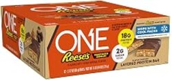 ONE Reese's Peanut Butter Chocolate Protein Bars, 18g Protein, 12 ct | 18g Protein, 2g Sugar, Protein Snack for Breakfast, Workout and Travel, 12 Snack Bars, Gluten Free Snacks