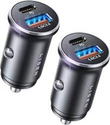 LISEN Car Charger USB C, 69W Cigarette Lighter USB Charger Adapter, 2 Pack | Car Accessories Gifts for Men, USBC Cars Fast Charging Adapter USBC Type C 12V Plug, for iPhone 17 Pro Max 16 15 14 13 12