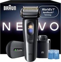 Braun NEVO Premium Men's Electric Shaver with World's 1st AeroTouch Technology, Includes Smart Display, 7in1 Care System, Power Travel Case. Braun's Best Electric Razor, 17010C