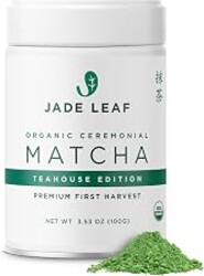 Jade Leaf Ceremonial Grade Matcha Powder, 100g / 3.53oz Tin | Teahouse Edition - Ideal for Matcha Lattes or Tea Ceremonies! - Authentic Japanese Matcha Green Tea Powder - USDA Organic
