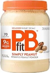 PBfit Simply Peanut Powder 24 Oz, 9g Protein, One Ingredient | Real Roasted Peanuts, One Ingredient, 9g Protein, No Added Sugar or Salt, Gluten Free, 70 Calories, Low Fat, Baking