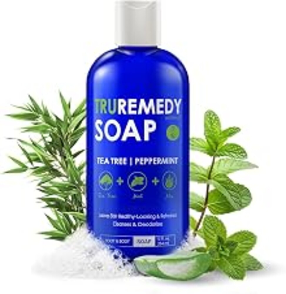 Truremedy Naturals Body Wash, Tea Tree & Peppermint (12oz) | Invigorating Tea Tree Oil Body Wash and Shower Gel with Peppermint, Aloe, Eucalyptus, Coconut and Olive Oil for Men and Women