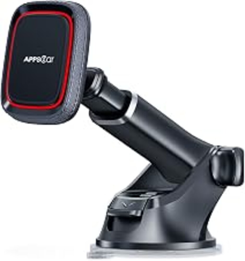APPS2Car Magnetic Phone Mount for Car, Dashboard & Windshield Suction Cup Holder with Telescopic Arm, Requires Metal Plate for Proper Use, Fit for Android Smartphones(NOT for MagSafe)