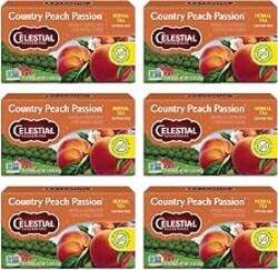 Celestial Seasonings Country Peach Passion Herbal Tea, Caffeine Free, 20 Tea Bags Box (Pack of 6)