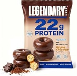 Legendary Foods High Protein Donuts, Dipped Chocolate, Low Carb, Low Sugar | Healthy Protein Snacks for Adults, Kids, Diabetic and GLP-1 Diet Friendly Keto Snack, Gluten Free