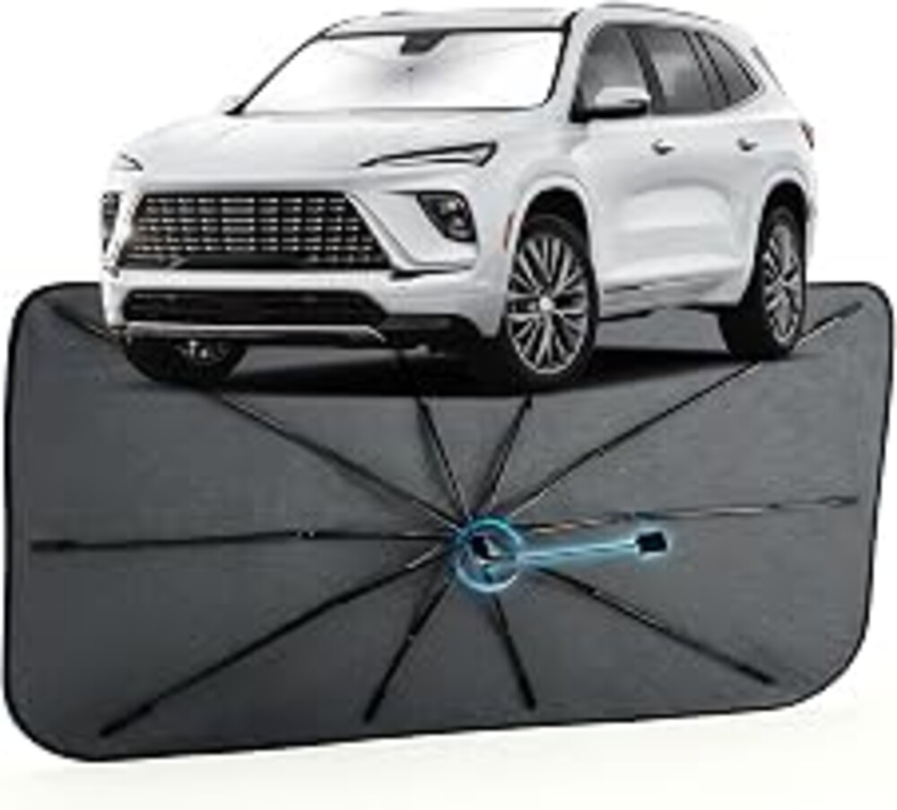 Car Windshield Sun Shade Umbrella for Buick Enclave 2018-2026, 1:1 Fit | [Reflective Coated Fabric] Car Shades Sun Visor Keep Car Cool and Protects Interior, Sunshade Umbrella for Front Window