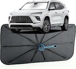 Car Windshield Sun Shade Umbrella for Buick Enclave 2018-2026, 1:1 Fit | [Reflective Coated Fabric] Car Shades Sun Visor Keep Car Cool and Protects Interior, Sunshade Umbrella for Front Window