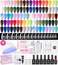 Beetles Gel Nail Polish Kit with U V Light and Nail Tips -86Pcs 45 Colors | Travel Holiday Set with Nail Stamp Base Top Coat All Season at Home Gel Nail Kit with Everything Starter Gift for Women Girls