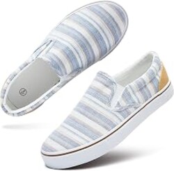 Women's Canvas Slip On Sneakers Non Slip Loafers | low top non slip on walking breathable casual comfortable fashion tennis