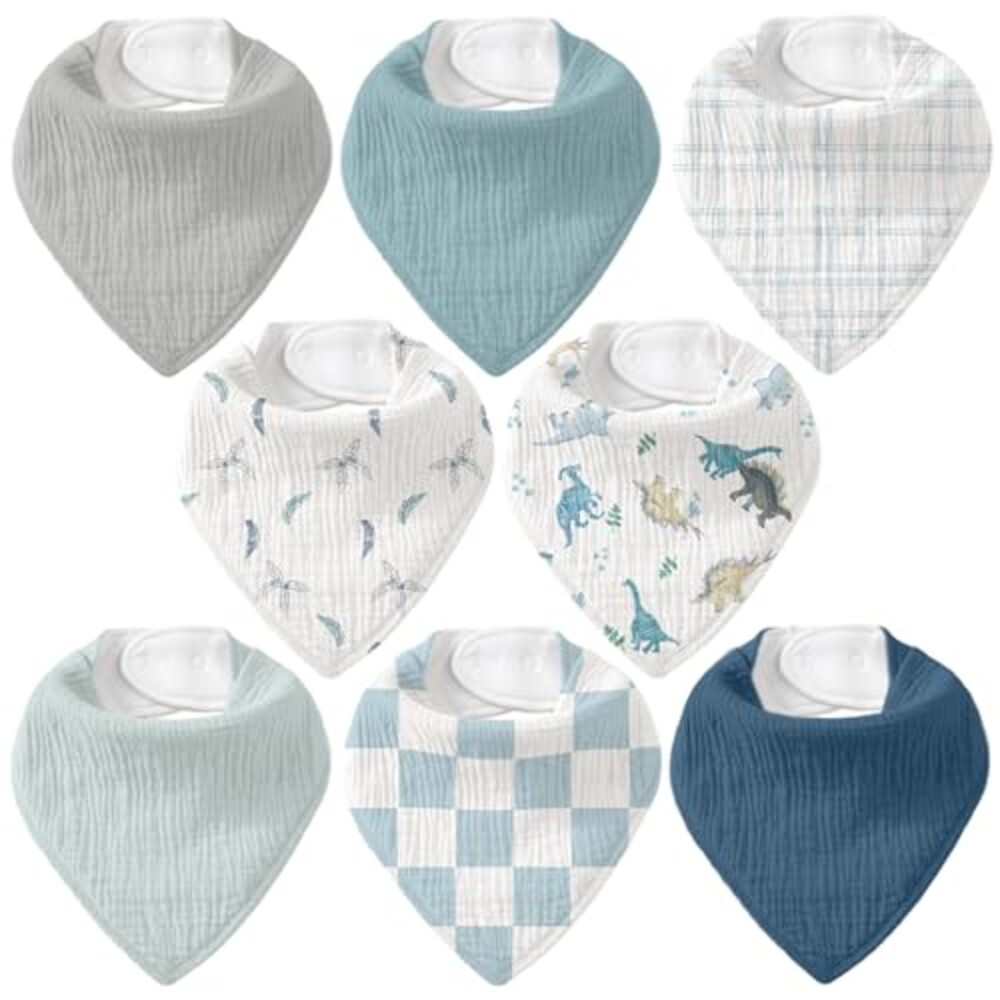 CIVARUA KIDS 8 Pack Muslin Baby Bandana