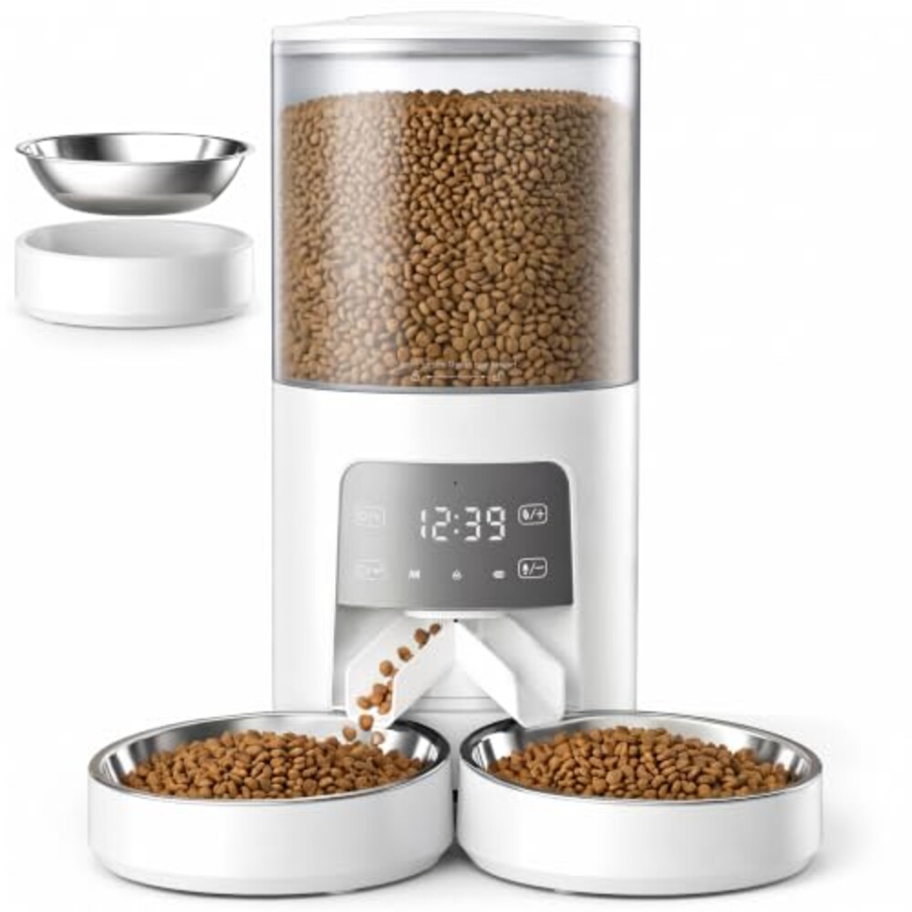 Sweetcrispy Automatic Cat Feeder for 2 C