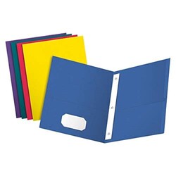 Oxford 2 Pocket Folders with Prongs, Tex