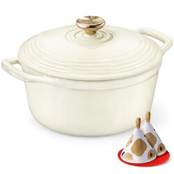 Overmont Enameled Cast Iron Dutch Oven -