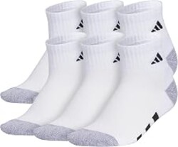 adidas Kids Athletic Cushioned 6-Pack Quarter Socks (Little Kid/Big Kid/Adult) | Boys & Girls, 6-Pack, Targeted Cushioning, Arch Support, Breathable Moisture-Wicking, Size Callout On Sole, All-Day Comfort