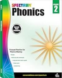 Spectrum Phonics Grade 2 Workbook, Blends, Consonants, Vowel Sounds and Pairs, Letters, Words, and Sentence Writing Practice, Classroom or Homeschool Curriculum