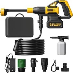 Cordless Pressure Washer Battery Powered, Handheld Cordless Power Washer (GlowYellow-Black)