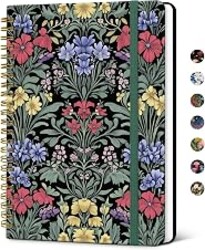Taja Lined Spiral Journal for Women, A5 Cute Hardcover Notebook for Work | 6" x 8", 140 Pages, for Work, School & Note Taking, Pretty College Ruled Journal for Writing, Symmetrical Tapestry