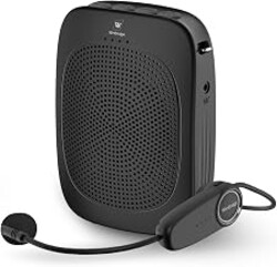 15W Wireless Voice Amplifier with Headset Microphone | Speaker with Microphone,Bluetooth Mic Headset Speaker for Teachers Elderly,Portable PA System for Classroom C002