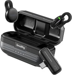 SMALLRIG S70-C2 Wireless Mic (2 TX + 1 RX + Charging Case) - Black | Wireless Lapel Microphone for Devices with USB-C Port, 48h Use, Noise Reduction Record for Vlog
