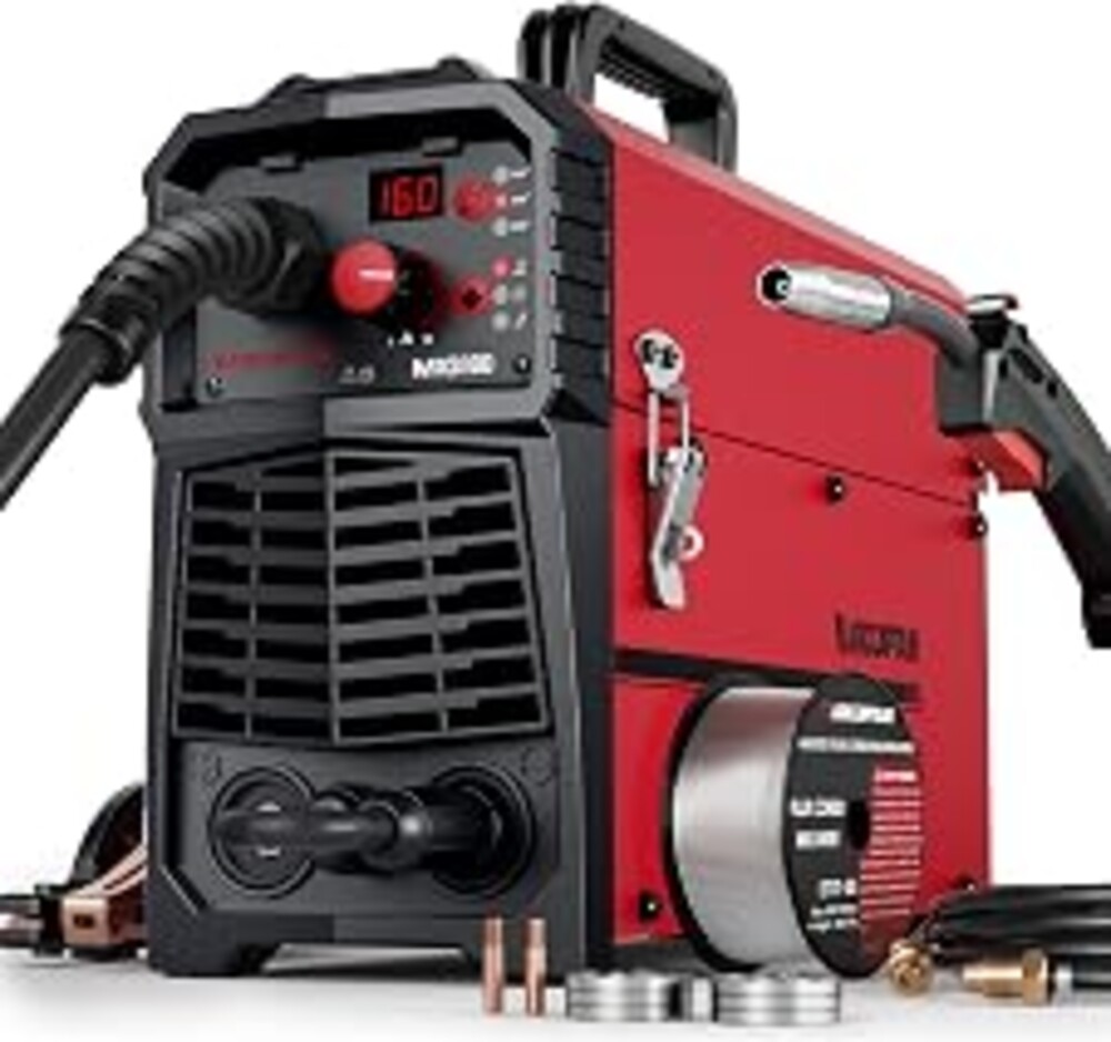ARCCAPTAIN 160A MIG Welder 110V 220V Gasless Gas MIG Stick Lift TIG Welding | Synergy Control, Beginner Friendly, 4 in 1, Wire Feed Welder, Dual Voltage, Portable Welding Machine for Home Repair, DIY