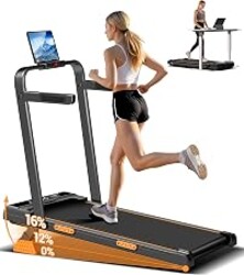 16% Incline Walking Pad Treadmill, 3-in-1 Under Desk Treadmill with Handles | Foldable, Compact, Portable Treadmills for Home Small, 2.5HP Quiet Brushless, 330 LBS Capacity, Home Office, LED Display