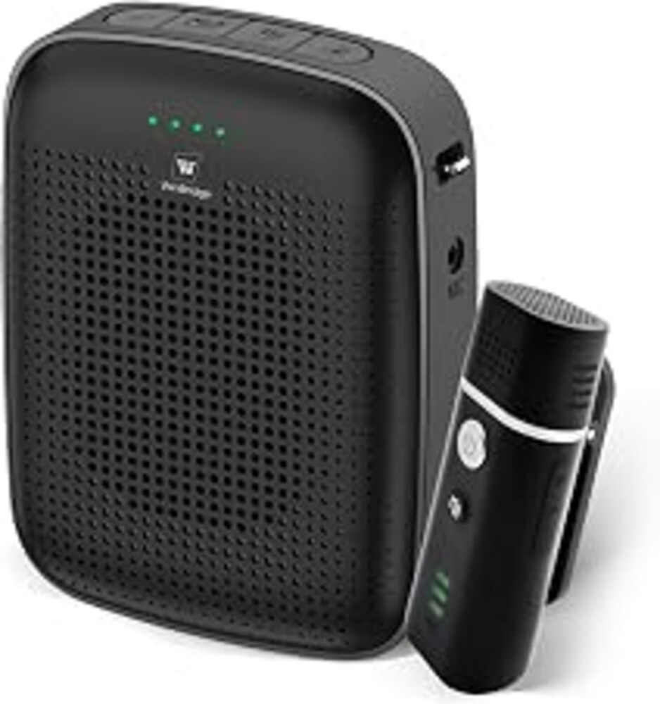 Voice Amplifier with Wireless Lapel Microphone for Teachers | 15W Portable Mini Bluetooth PA System and Clip-on Lavalier Mic for Classroom, Yoga, Tour Guide & Public Speaking - A006