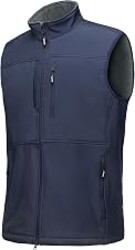 Outdoor Ventures Men's Winter Golf Vest Outerwear Lightweight Fleece Lined | 7 Pockets, Windproof, Waterproof Softshell, Warm, Zip Up Sleeveless Jacket for Running, Casual, Outdoor, Hiking, Travel, Work