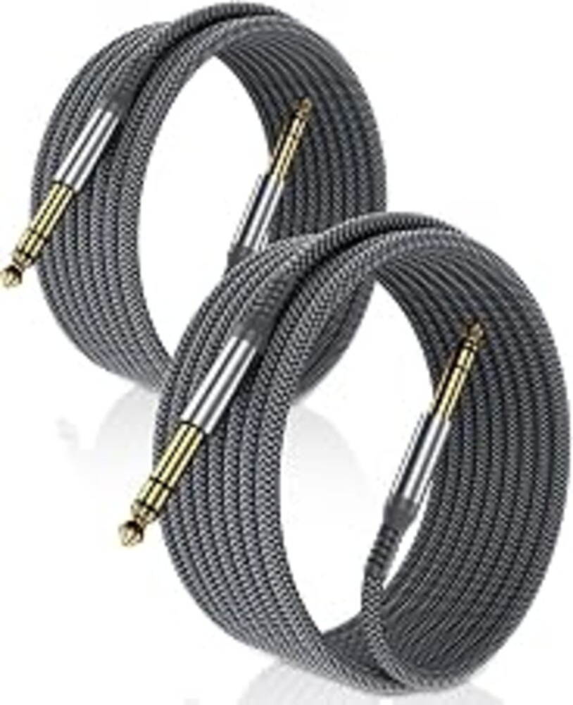 Elebase 1/4 Inch TRS Instrument Cable 10FT 2Pack,6.35mm Male Guitar Cord 3M | 6.3mm Jack Stereo Audio Music Lead,Quarter Inch Balanced Line for Electric Guitar,Bass,Keyboard,Mixer,Amp,Speaker,Equalizer