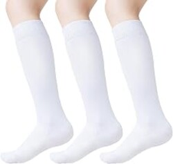 hakugoo Knee High Socks for Girls Boys Cotton School Uniform Socks | Durable,Back to school,High Stretch,Soft,Invisible,Skin-friendly,Breathable,Play,Youth,White, Black, Navy Blue