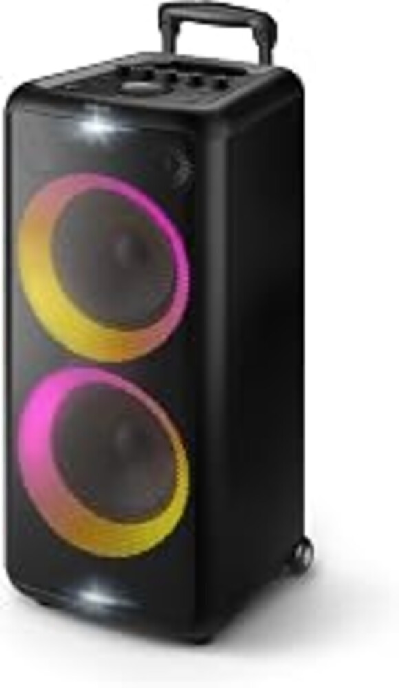 Philips X5206 Bluetooth Party Speaker - 14 Hours Play Time, Deep Bass, Party Lights, Karaoke Effects, Mic & Guitar Input, 80W Max Power, Black