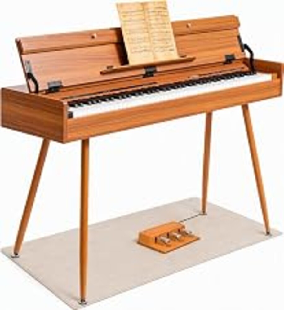 UISCOM 88 Key Weighted Home Digital Piano,Wooden Desk Keyboard,Triple-Pedal | Transforms Between Desk and Vanity,Progressive Hammer-Action Keyboard, Perfect for Beginners with MIDI Functionality,Brown