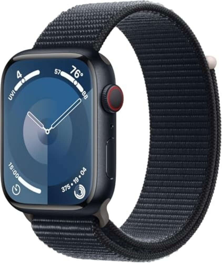 APPLE WATCH 9 GPS CELLULAR 45MM MIDNIGHT ALUMINUM CASE MIDNIGHT SPORT LOOP