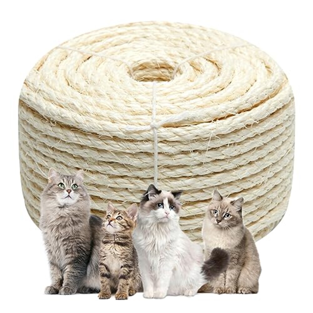 White Sisal Rope 1/4 Inch by 49-Feet for