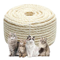 White Sisal Rope 1/4 Inch by 49-Feet for