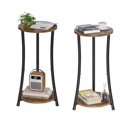 Simple Trending Round Side Table, 2 Tier