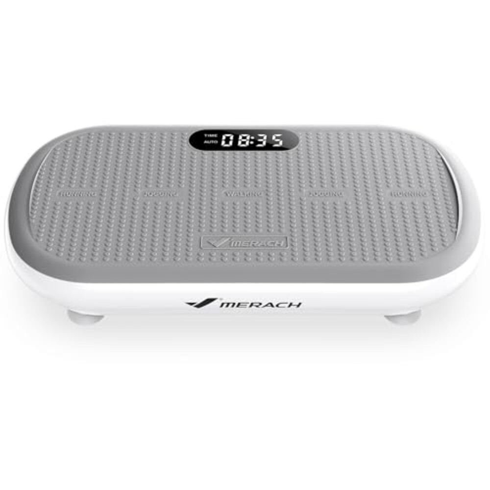 Merach CV40 Curved Vibration Plate Exercise Machine with 440lbs Capacity | 200W Powerful Motor, 13mm Amplitude, Shake Plate for Lymphatic Drainage, Bluetooth, Silicone Pedal, Resistance Band, Home Gym