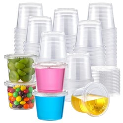 AOZITA 100 Sets - 5.5 oz Portion Cups Wi