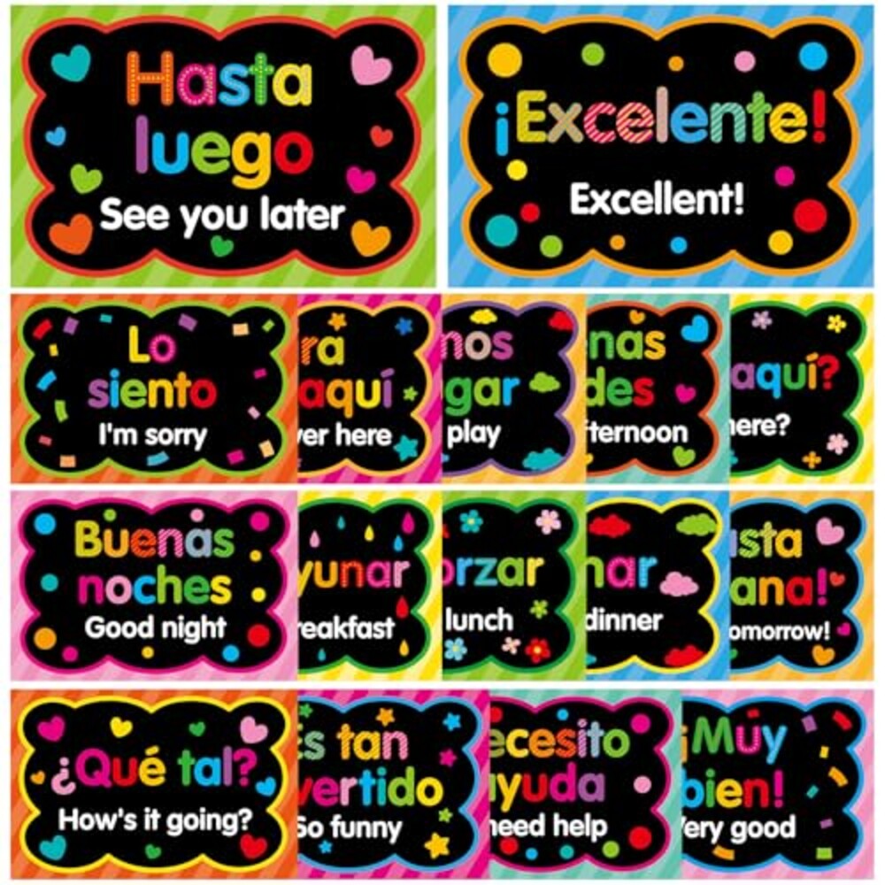 gisgfim 16 Pcs Spanish Words & Phrases P