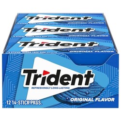 Trident Original Sugar Free Gum, 12 Pack
