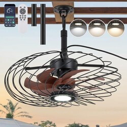OSGNER 20" Black Outdoor Waterproof Ceil