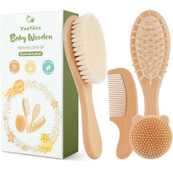 Yoofoss 4 Piece Baby Brush and Comb Set,