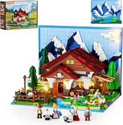 Lumibricks Farm Shepherd's-Cottage Lighting Building-Bricks-Set - Farm Life Sheep Stone House Collection LED Light Cottage Model Display Set 2265 Pcs for Adults