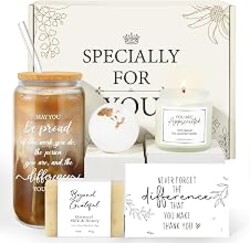 Employee Appreciation Gifts for Coworker Teacher, Thank You Gifts for Women | Labor Day Appreciation Gifts for Nurse Staff Difference Maker, Farewell Office Thank You Gift Baskets w/ 16oz Glass Cup
