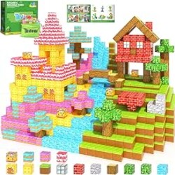 200PCS Magnetic Blocks - Magnetic Building Blocks for Girls Age 3+, Build Mine Magnet Craft Cubes for Toddlers, STEM Sensory Toys for Princess, Kids Christmas Birthday Gift